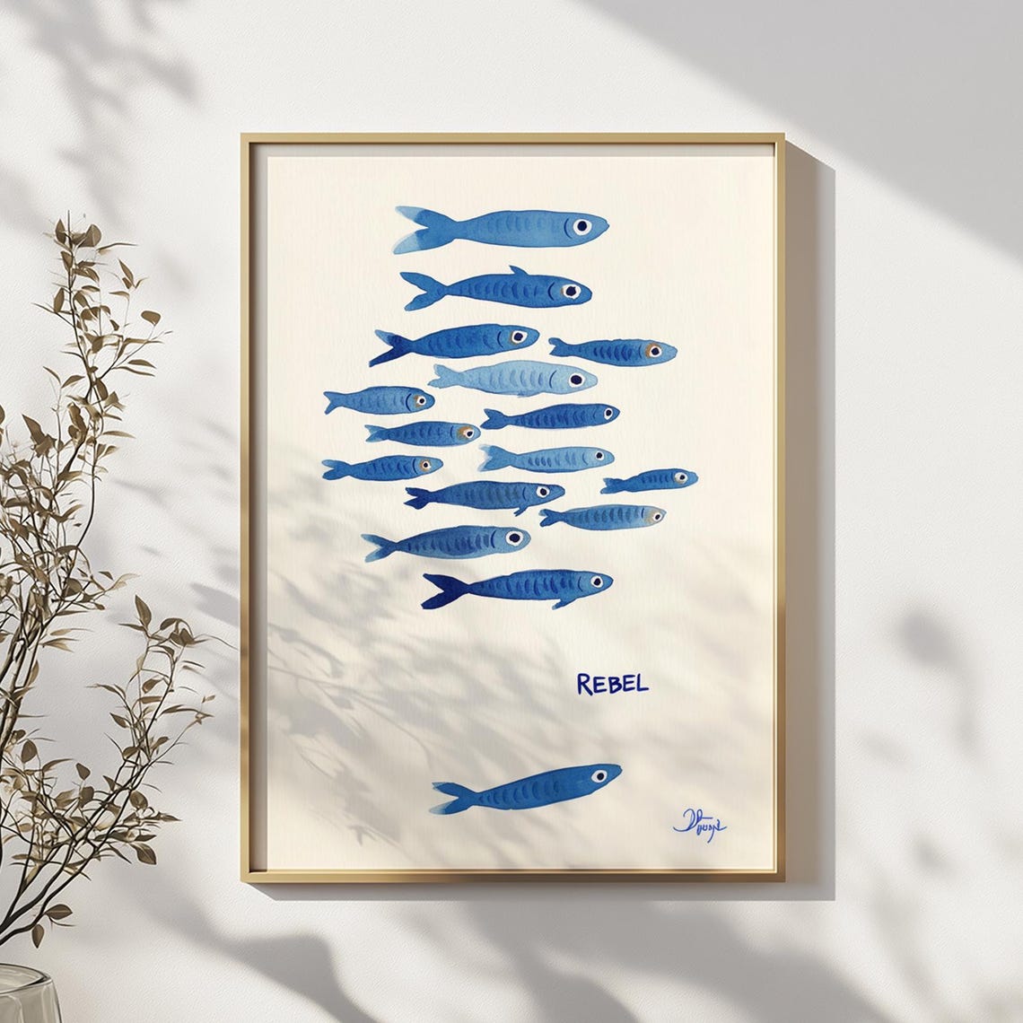 Rebel Sardines Poster Print, Vintage Sea Still Life