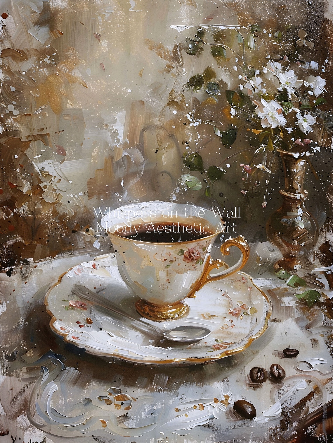 Neutral Coffee Art, Moody Victorian Art Print - Image 5
