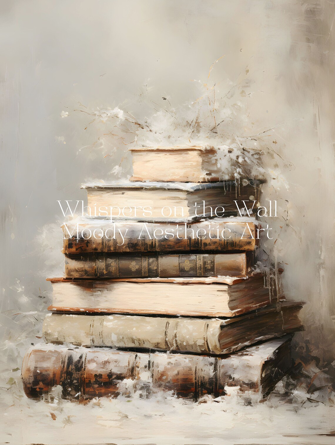 Vintage Christmas Book Art, Light Academia Print - Image 4
