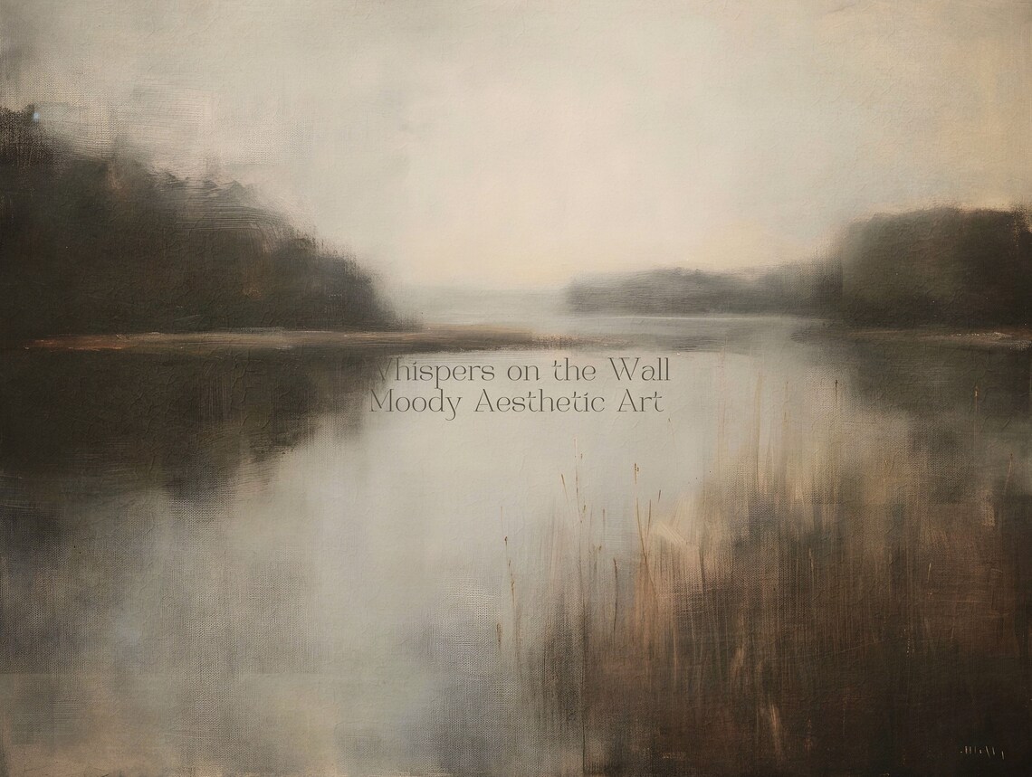 Dark Academia Lake Art Print, Moody Nature Decor - Image 5