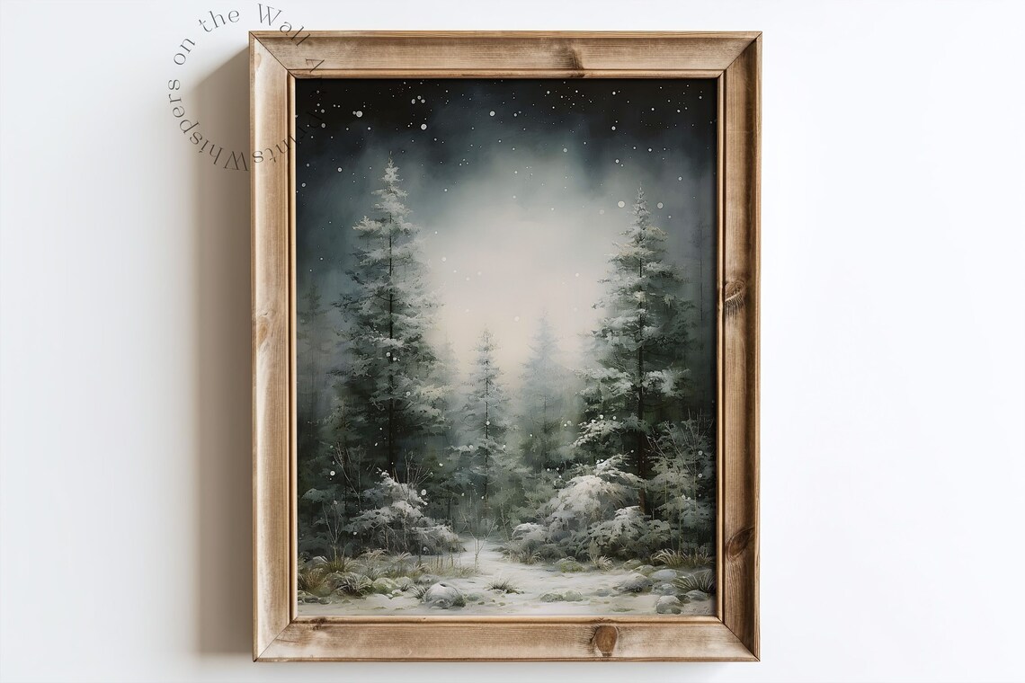Winter Solstice Morning Coffee and Book Cozy Dark Moody Wall Poster - Image 5