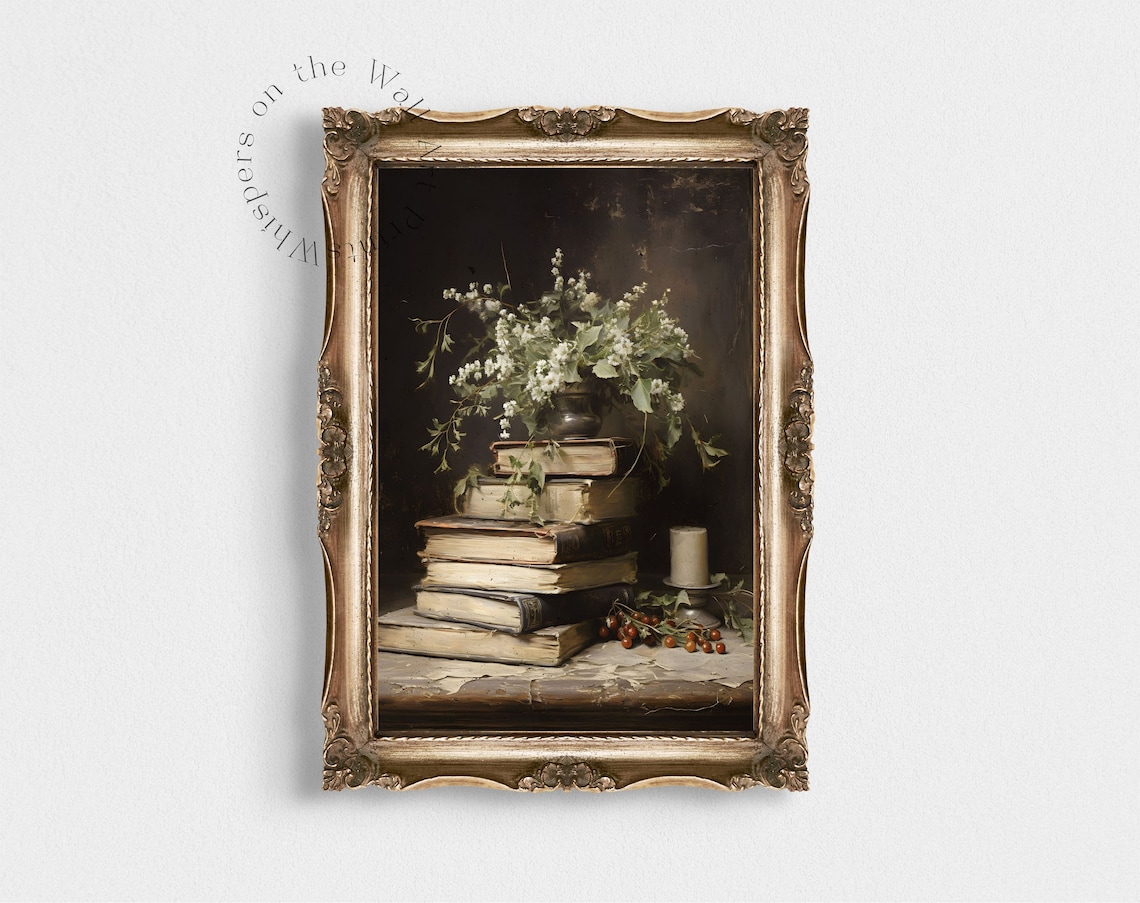 Vintage Christmas Book Still Life Art Print - Image 5
