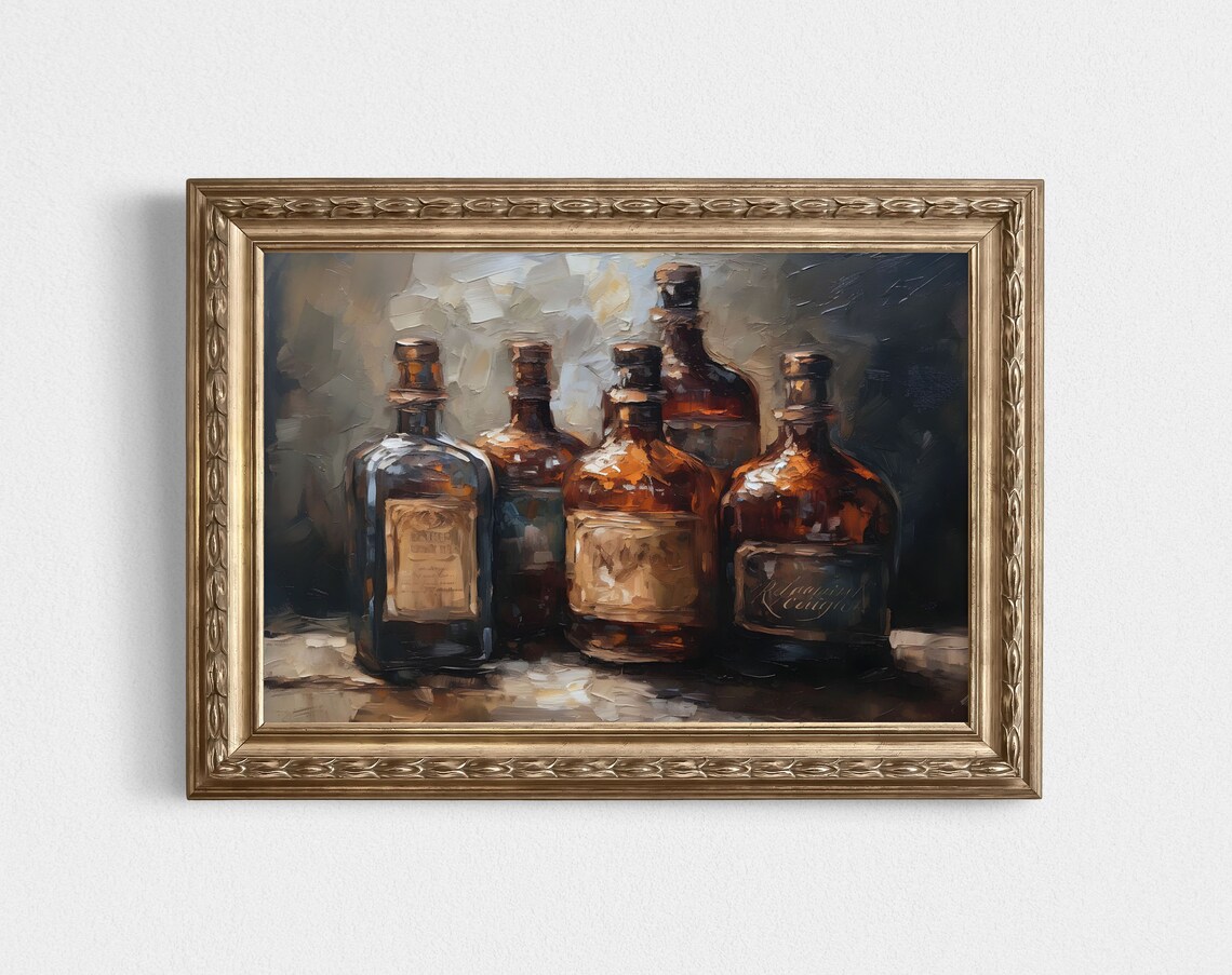 Bourbon Whiskey Man Cave Art Print, Moody Cocktail - Image 2