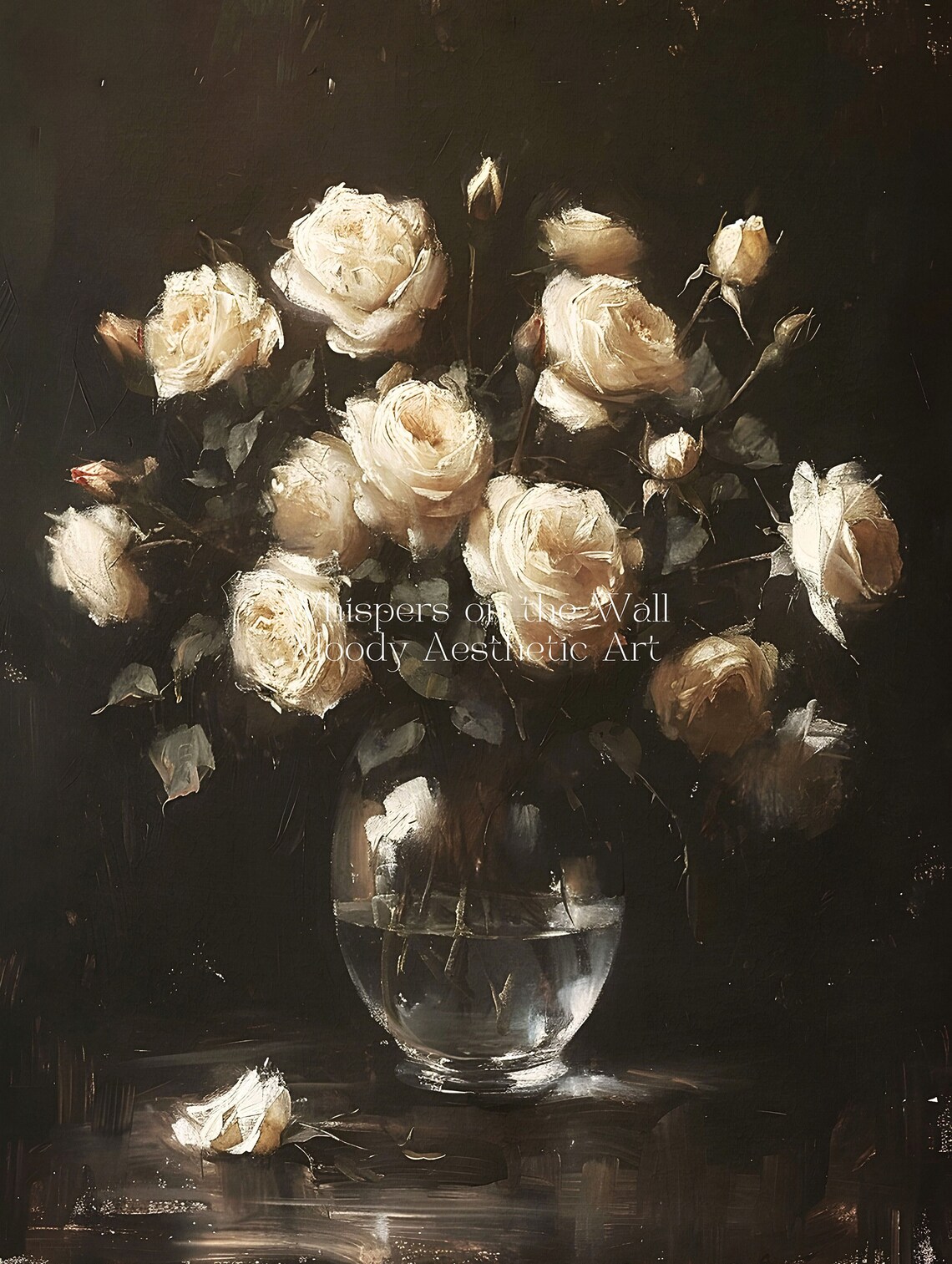 Dark Coquette Moody Roses Floral Wall Art Print - Image 5