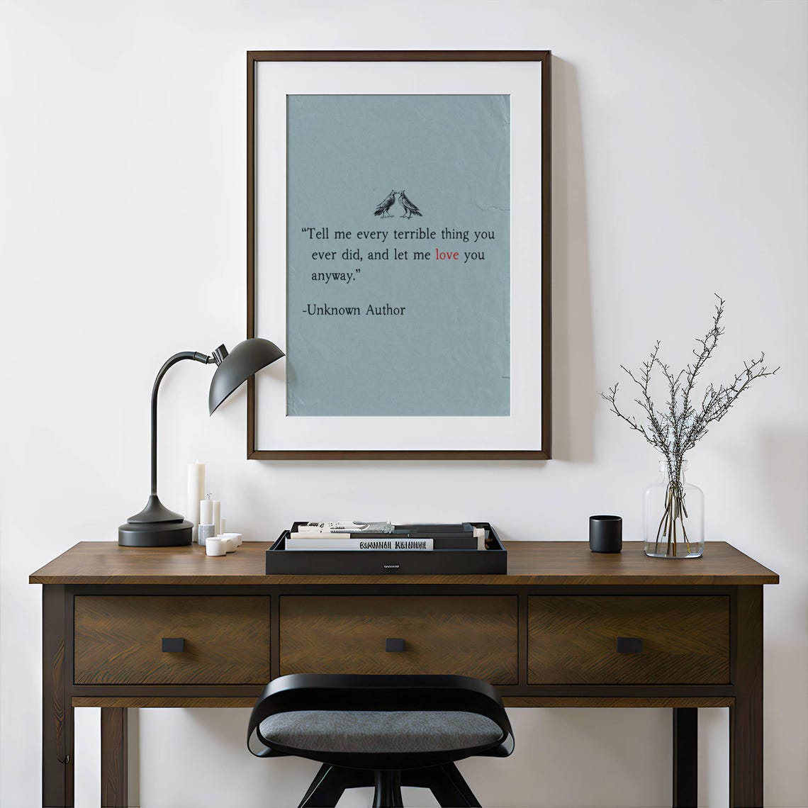 Tell Me Every Terrible Thing Love Quote Ravens Vintage Poster - Image 4