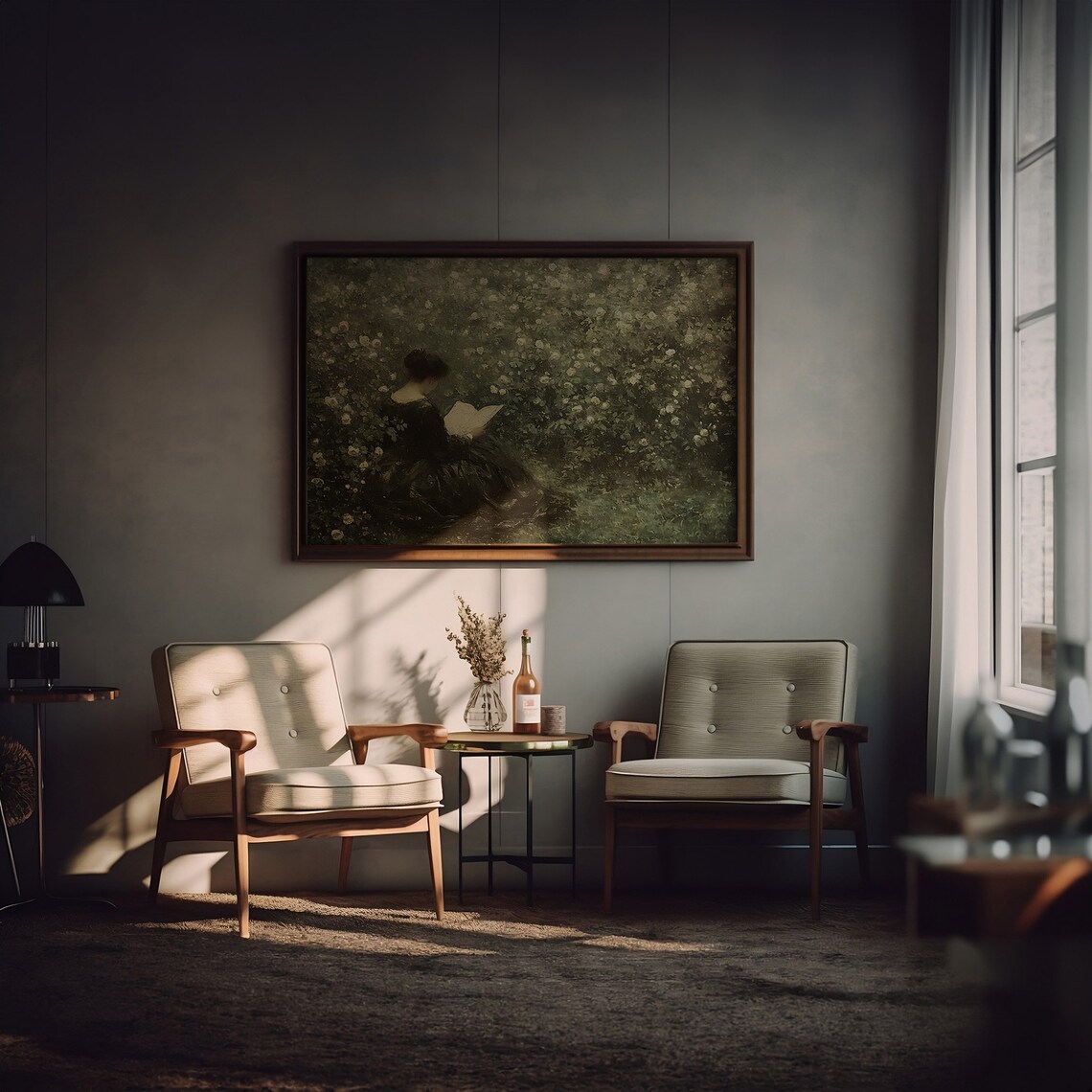 Woman Reading Art Print, Light Academia Decor - Image 2