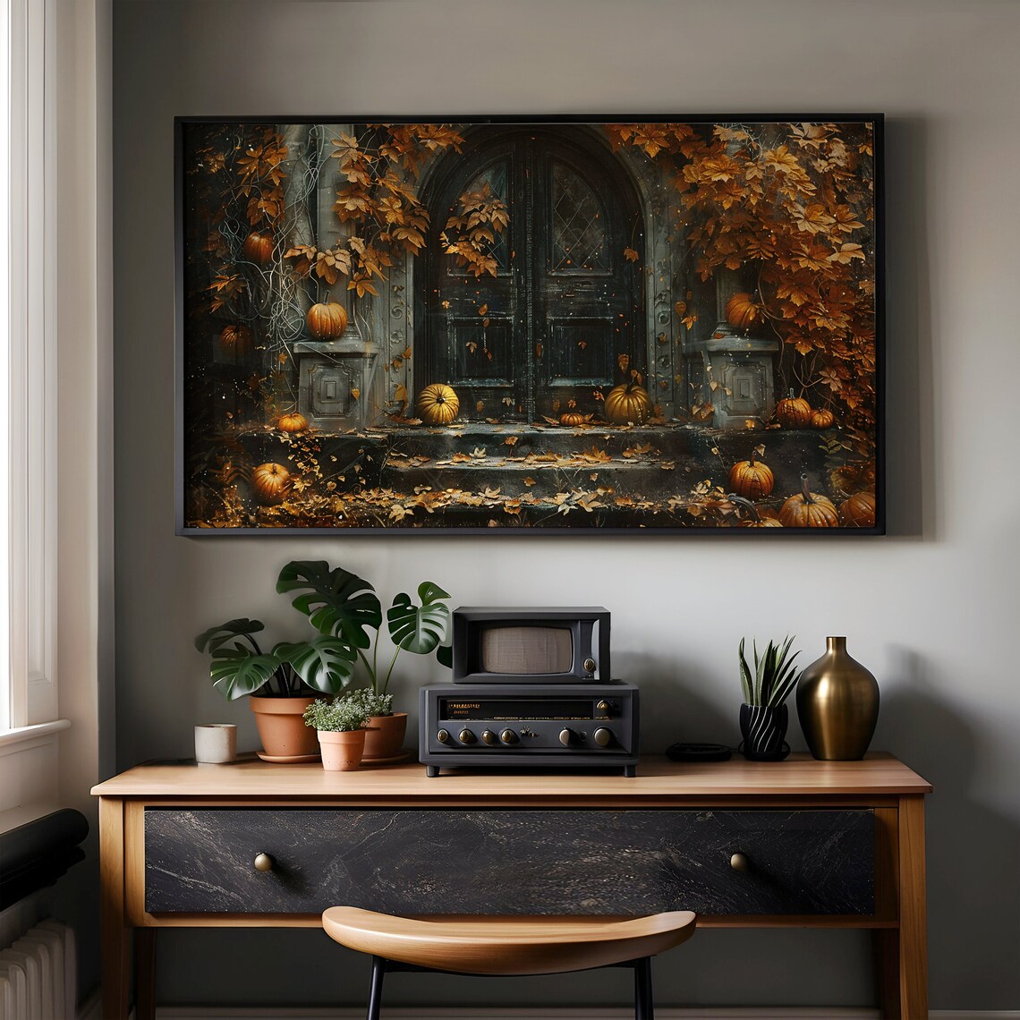 Collegiate Gothic Fall Art Print, Halloween Decor - Image 3