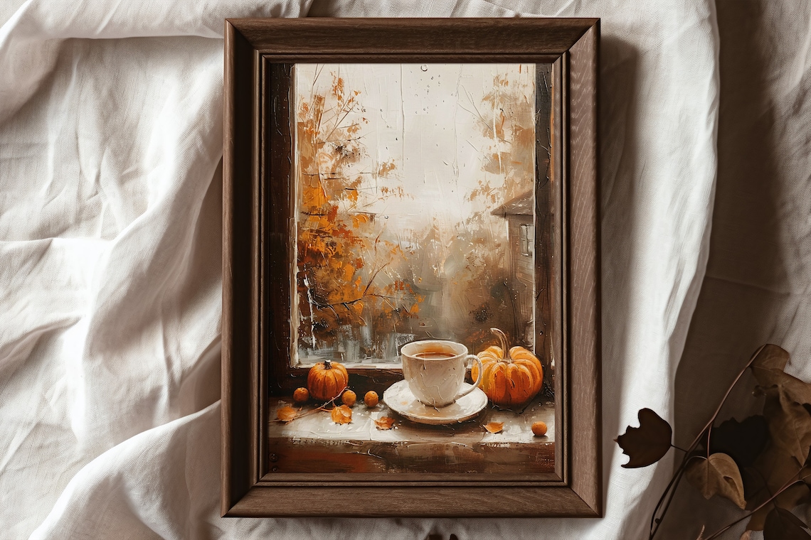 Fall Coffee Art Print, Cozy Neutral Autumn Decor - Image 6