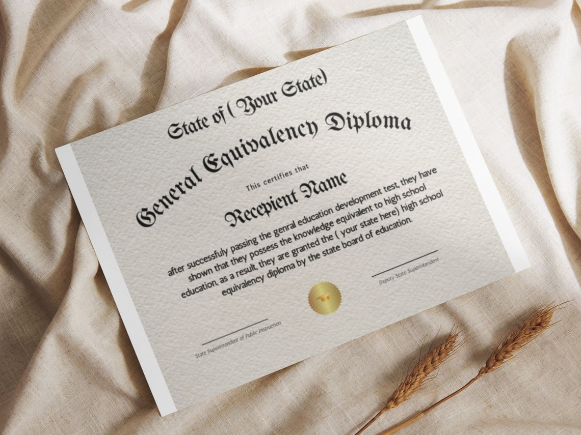 Editable GED Diploma Certificate Canva Template Digital Download Print - Image 8