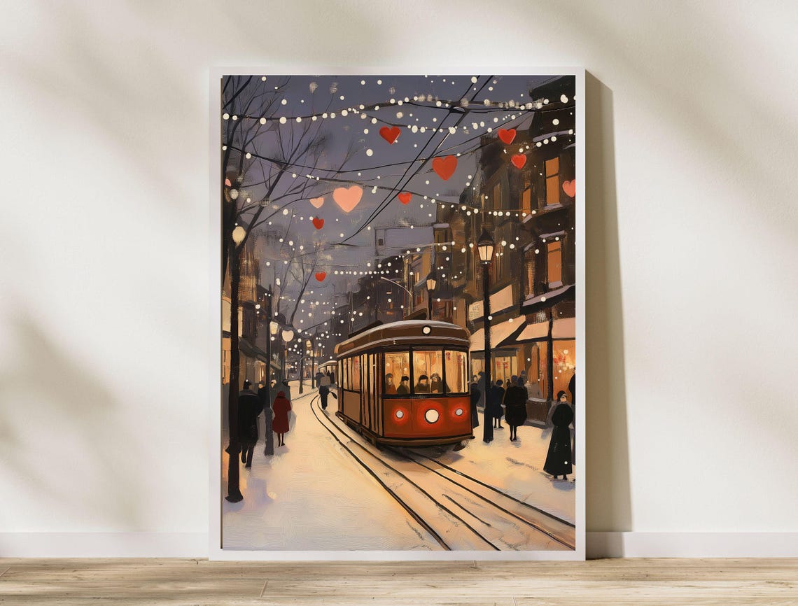 Retro Valentines Day Wall Art Cute Valentines Day Art Valentines Day Painting Romantic - Image 8