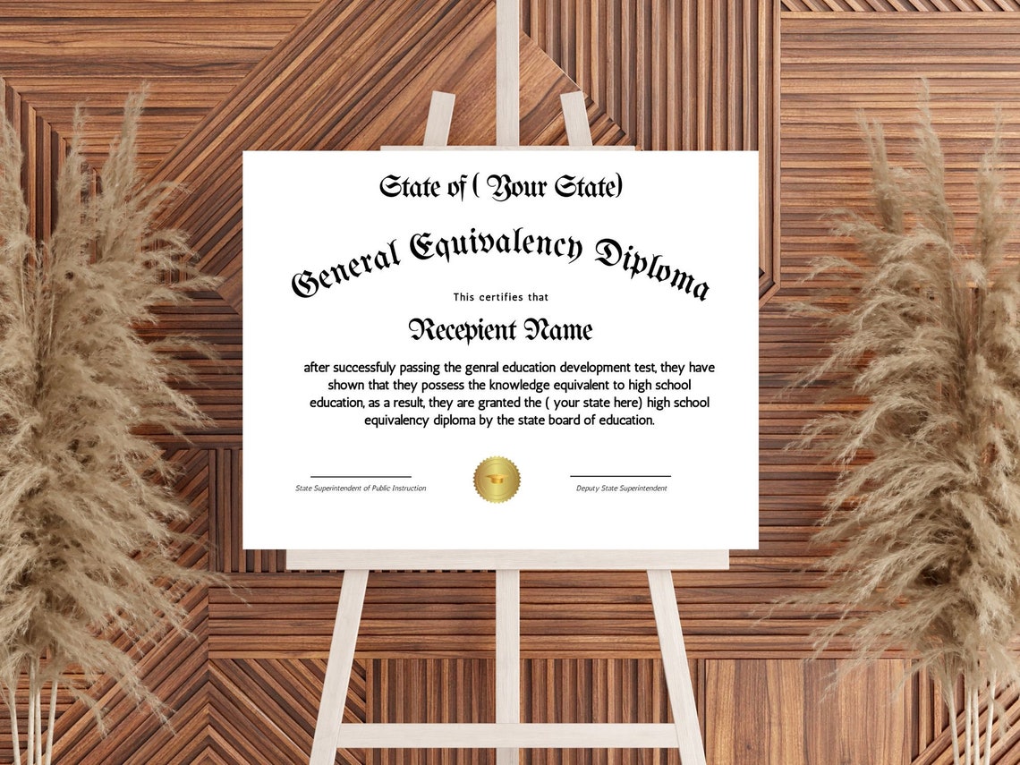 Editable GED Diploma Certificate Canva Template Personalized Print - Image 2