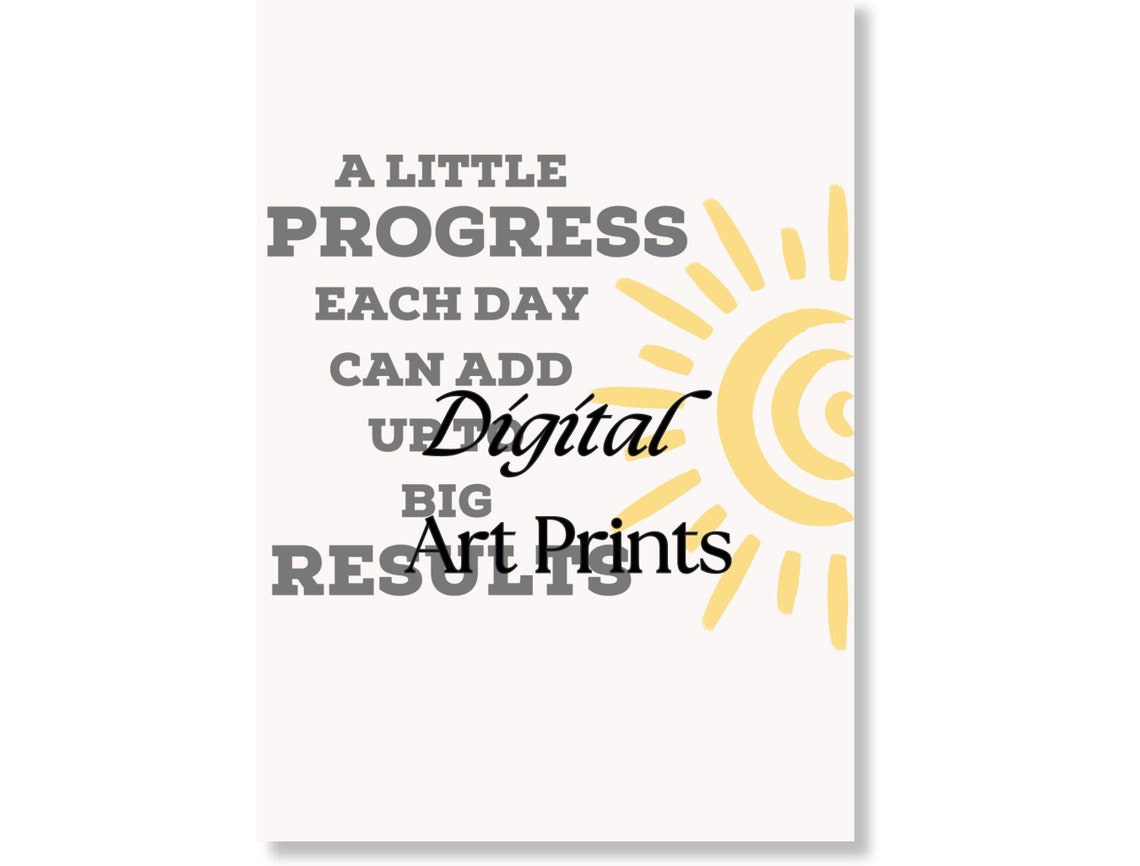 A Little Progress Each Day Bright Sunny Motivational Quote Poster - Image 5