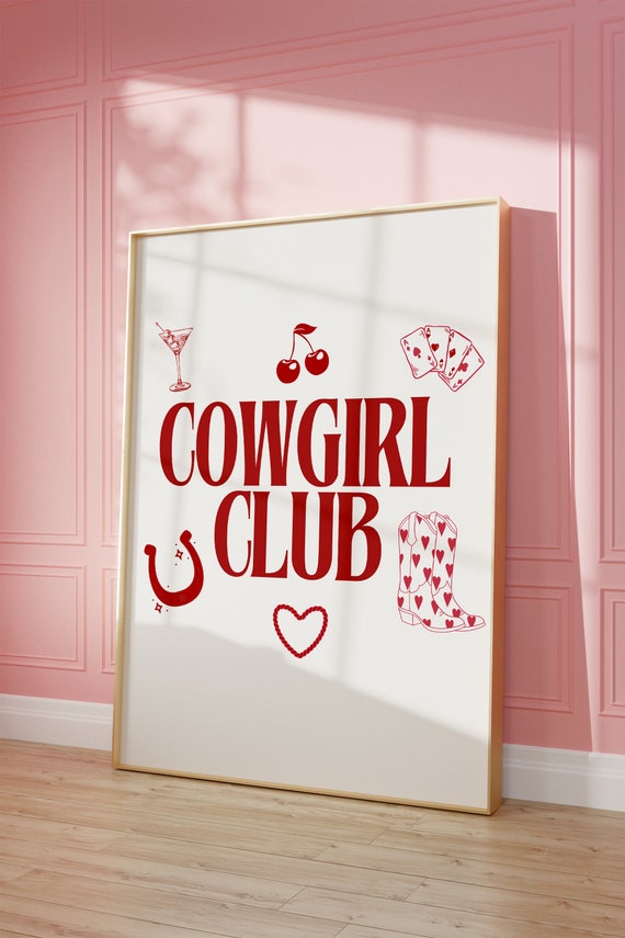 Cowgirl Aesthetic Vintage Western Art Rodeo Cowboy Western Print Cowgirl Western Aesthetic Western Decor Preppy Art