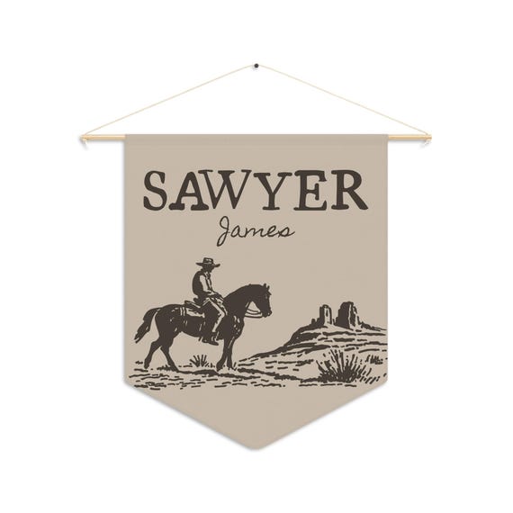 Personalized Cowboy Pennant Banner, Western Nursery Decor