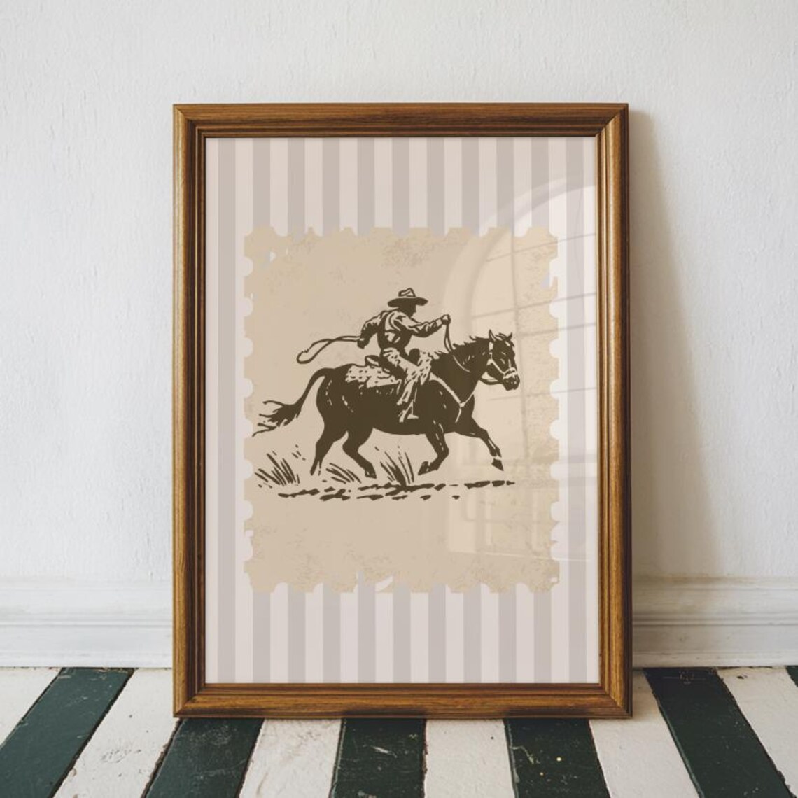 Vintage Cowboy Print Western Nursery Decor