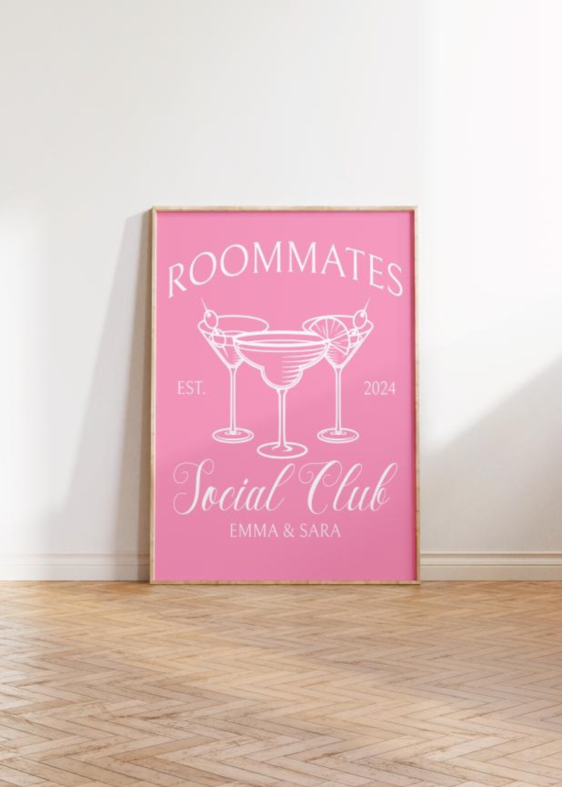 Roommates Social Club Custom Cocktail Pink Aesthetic Wall Poster - Image 2