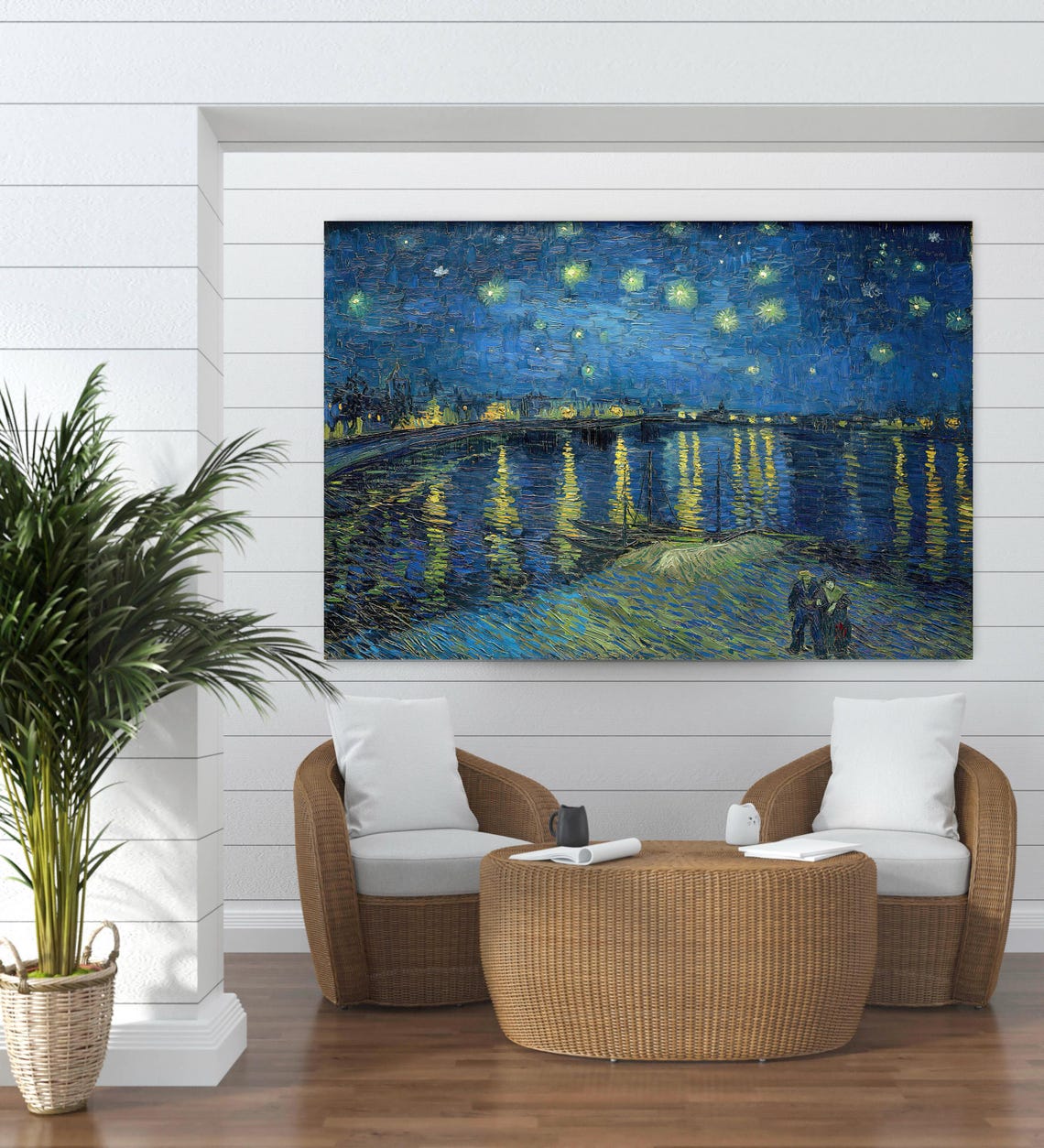 Van Gogh Starry Night Over The Rhone Art Print - Image 4