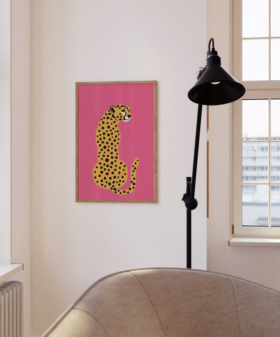 Cheetah Print Hot Pink Leopard Art Print, Boho Decor - Image 3