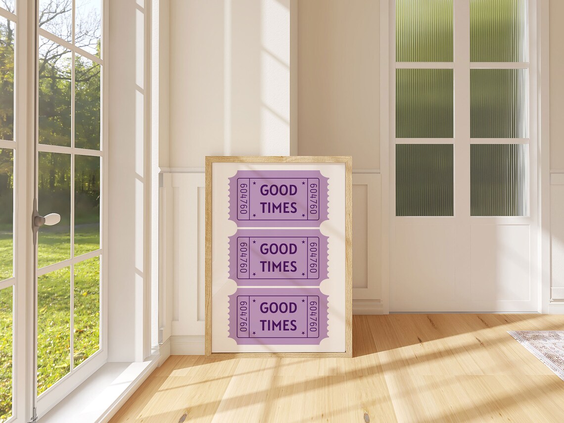 Trendy Preppy Purple Good Times Ticket Bedroom Dorm Poster Decor - Image 3