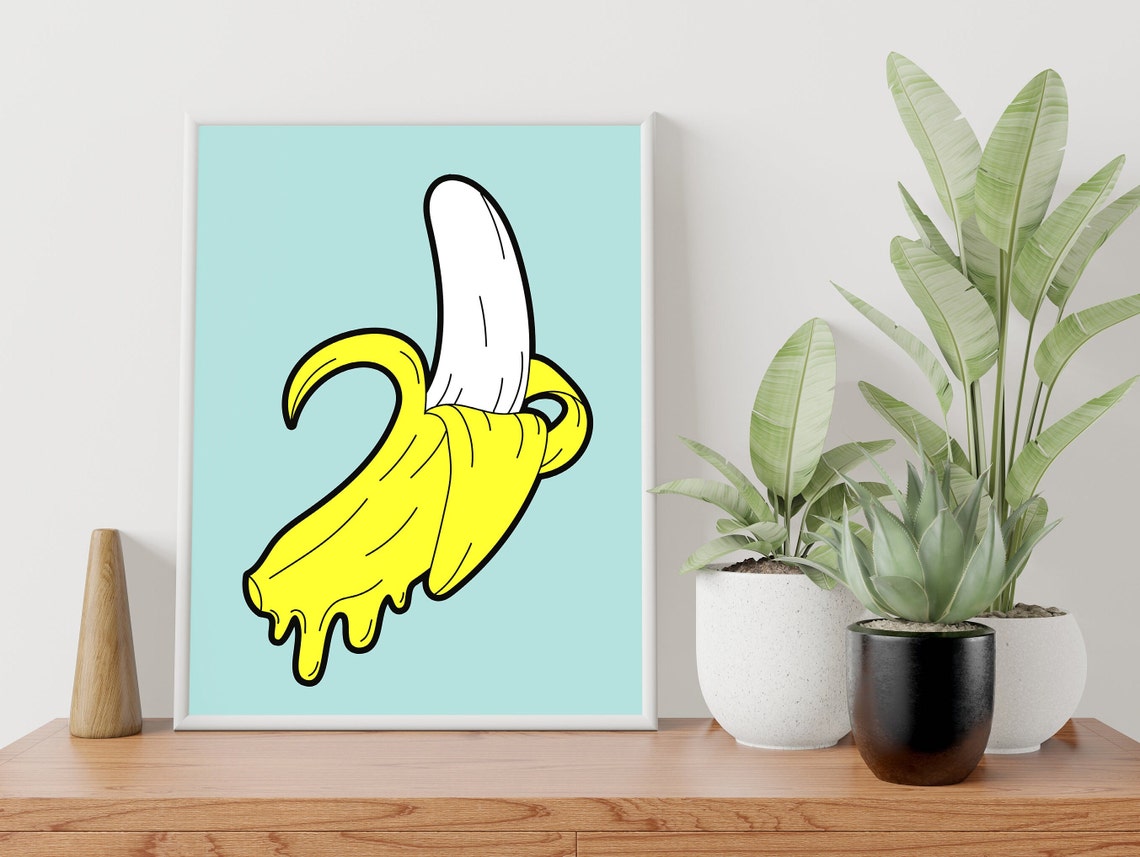 Pop Art Banana Dripping Yellow Warhol Style Bold Kitchen Poster - Image 3