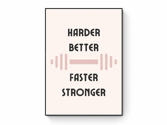 Gym Typography Poster, Minimalist Fitness Motivational Art