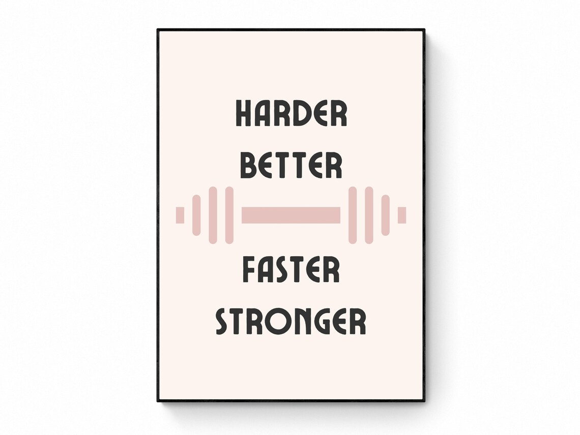 Gym Typography Poster, Minimalist Fitness Motivational Art