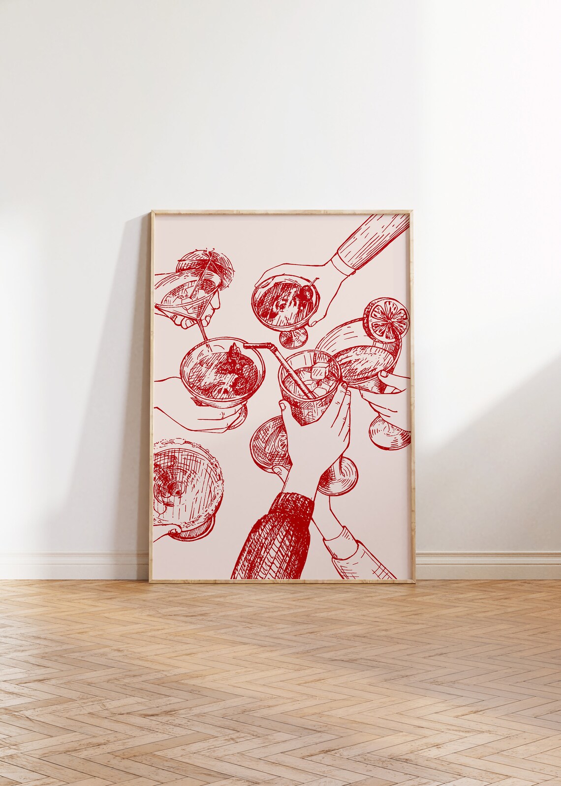 Retro Cheers Bar Wall Art, Happy Hour Print