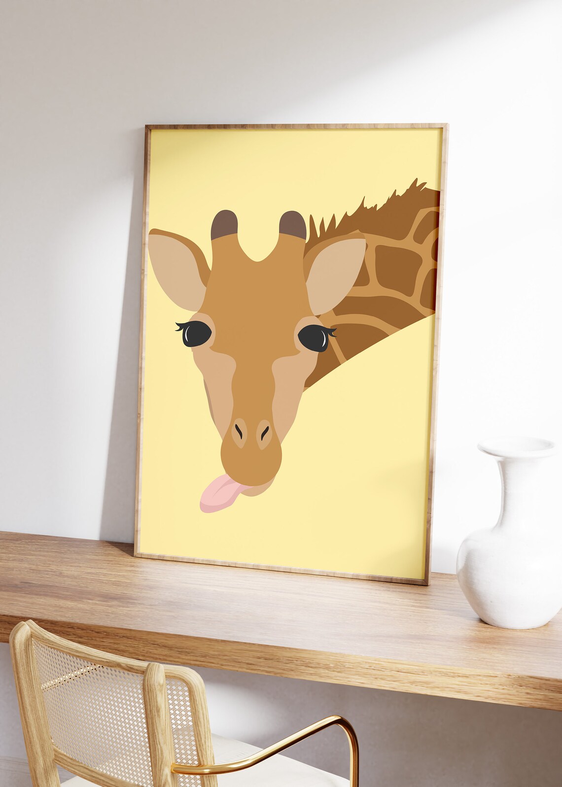 Giraffe Art Print, Modern Boho Jungle Poster - Image 2
