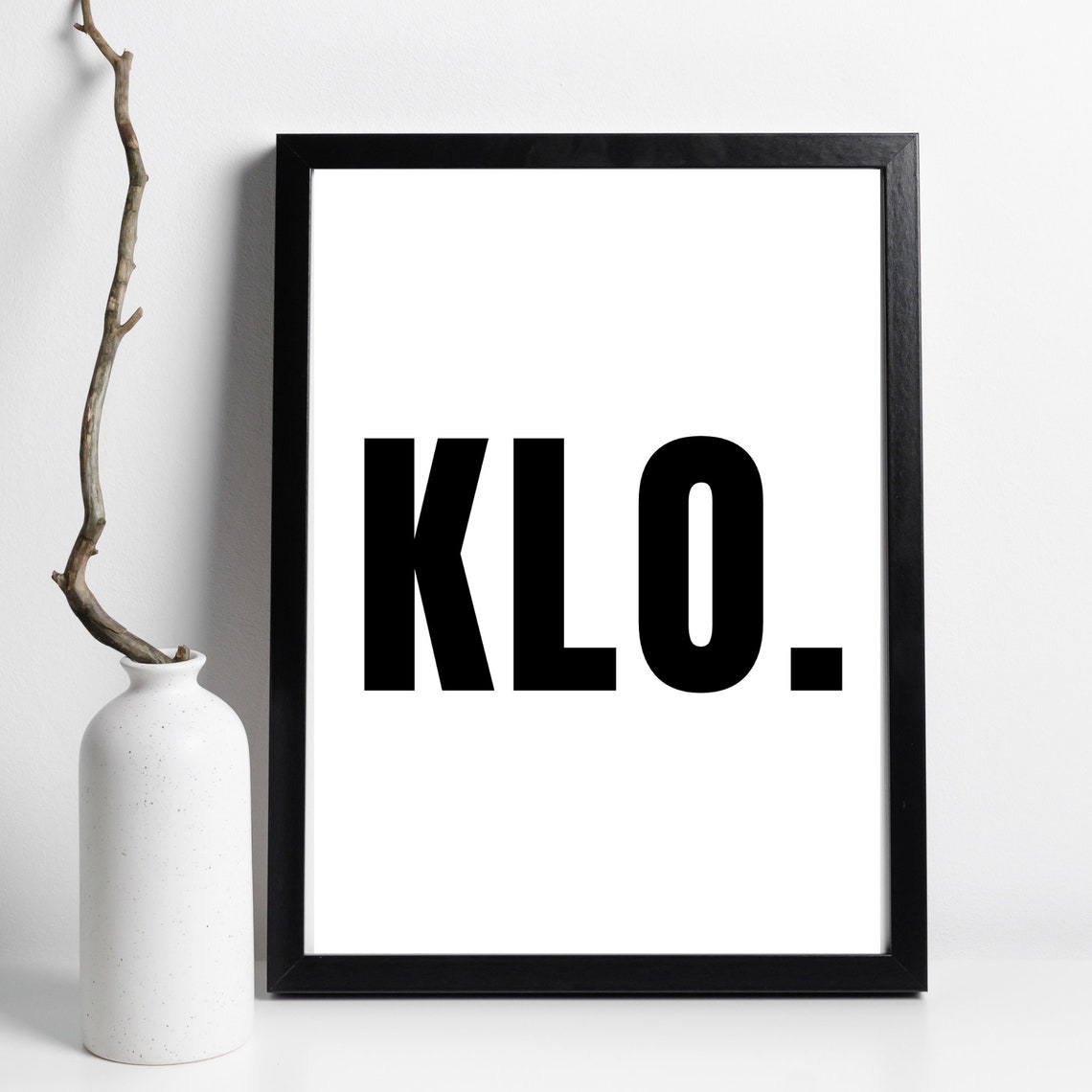 KLO Funny Bold German Typography Minimalist Bathroom Wall Art