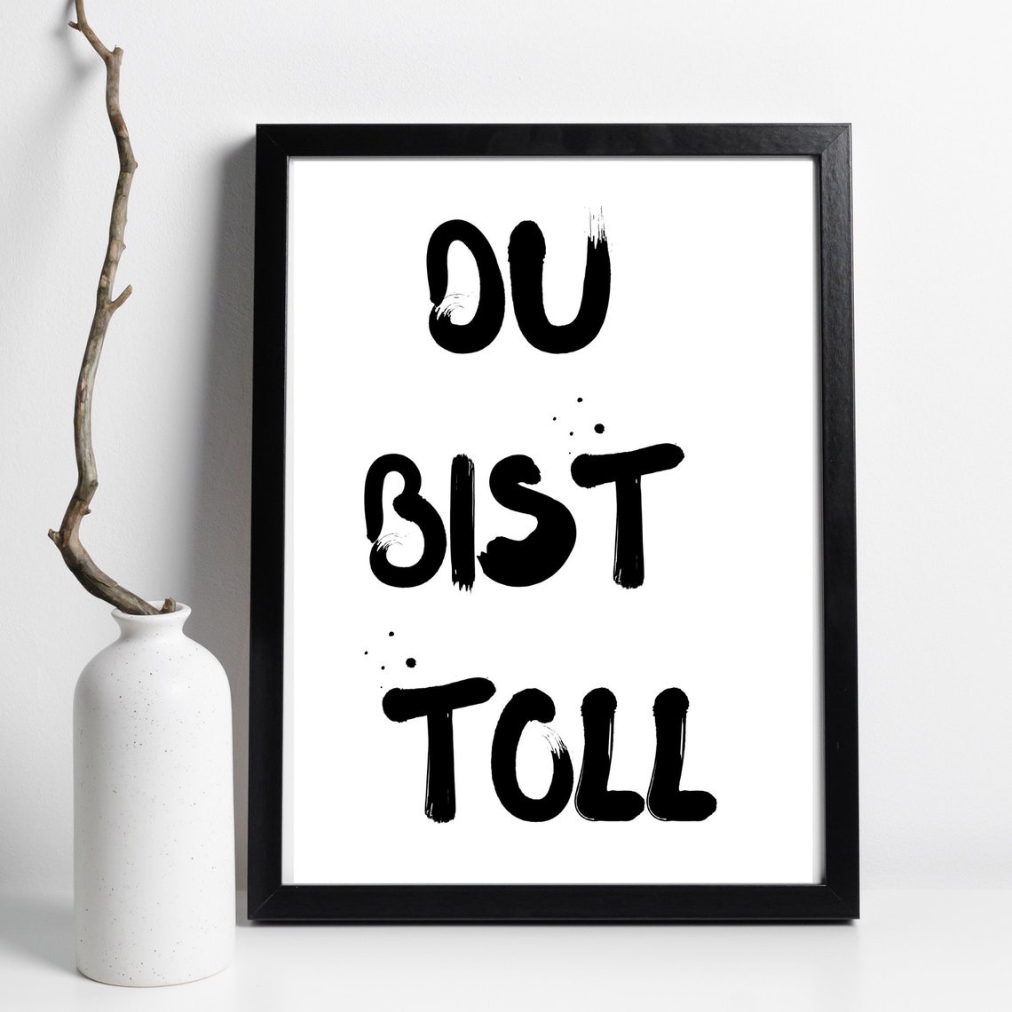You Are Great Bold Brush Lettering German Motivation Quote Wall Art