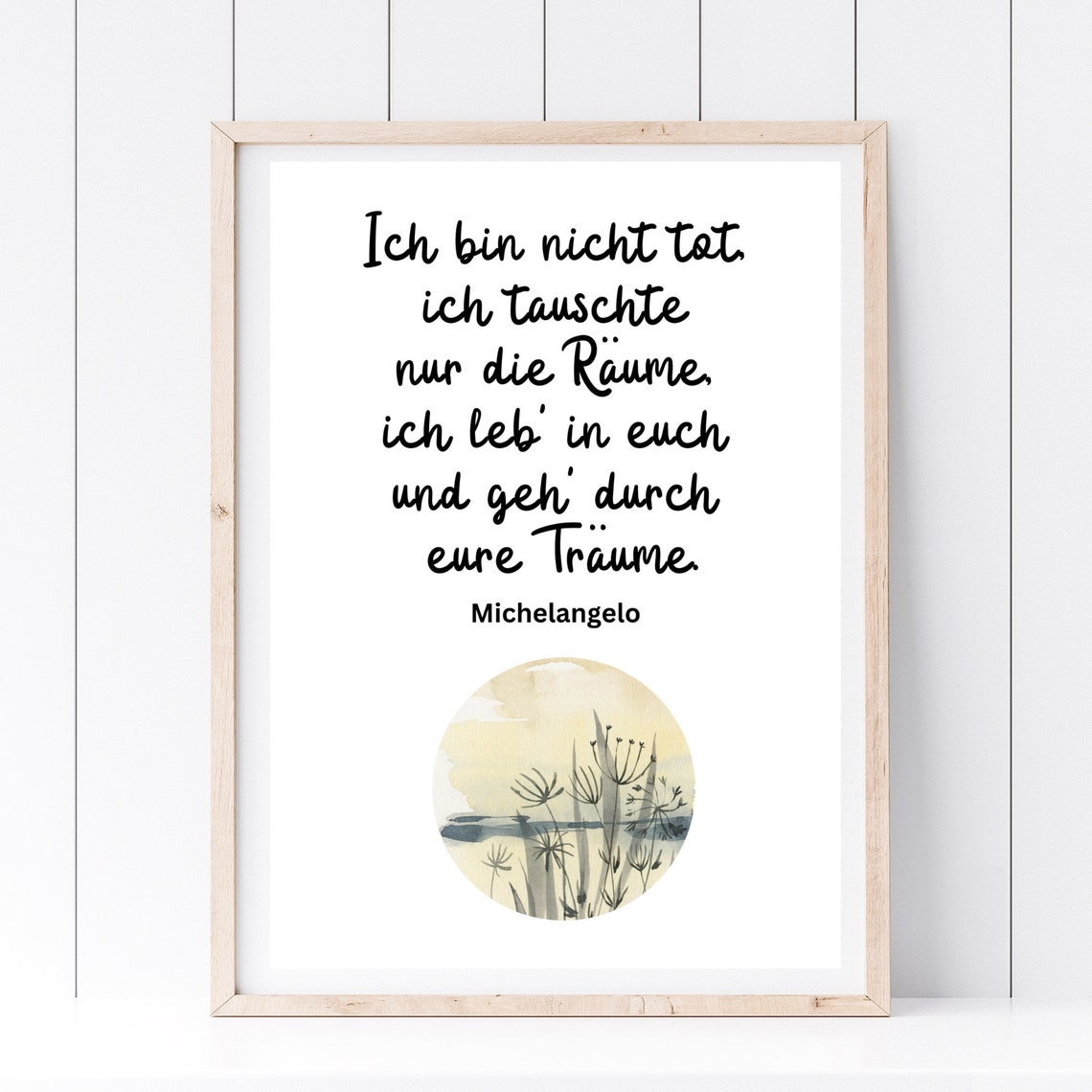 Art Print Din A4 Saying Michelangelo Im Not Dead Dreams Consolation Mourning Mourning Altar Print Poster Picture Without Frame - Image 2
