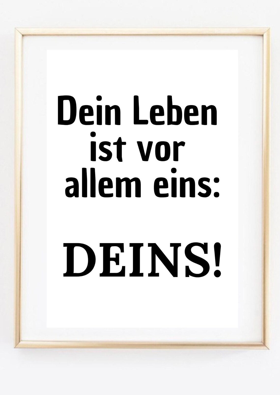 German Life Quote Your Life Is Yours Bold Typography Motivational Poster - Image 2
