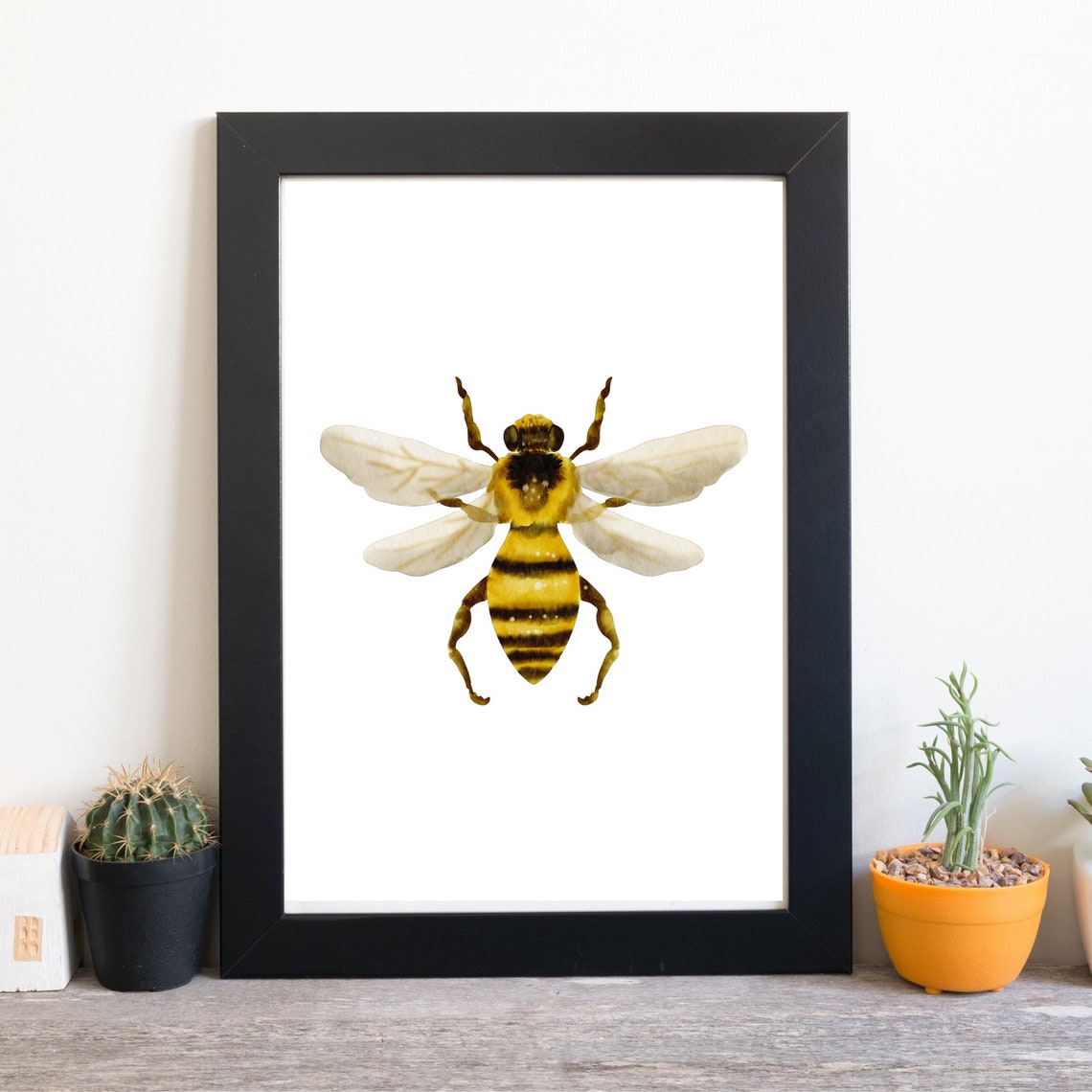Din A4 Art Print Without Frame Bee Honey Bee Insect Nature Watercolor Picture Poster Print
