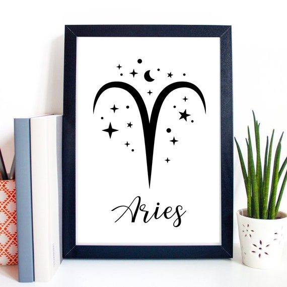 Din A4 Art Print Without Frame Zodiac Aries Horoscope Aries Astrology Stars Gift Print Poster Picture