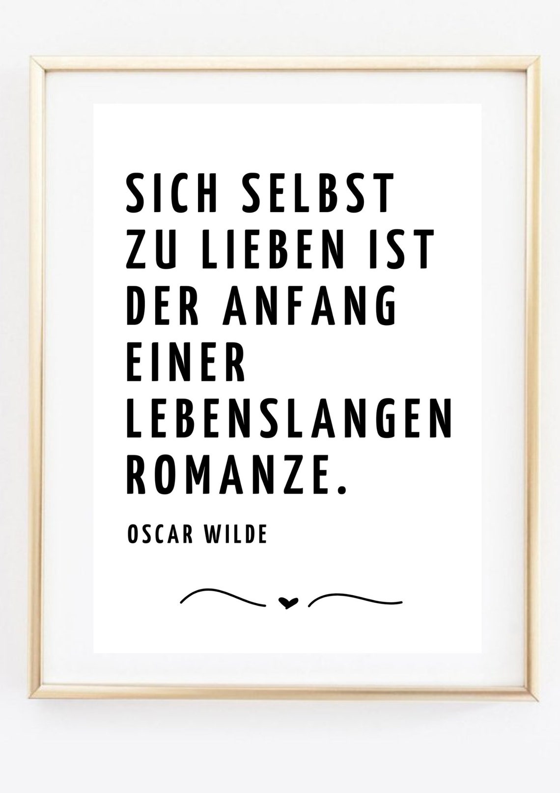 Oscar Wilde Self Love Quote German Typography Motivational Poster - Image 3