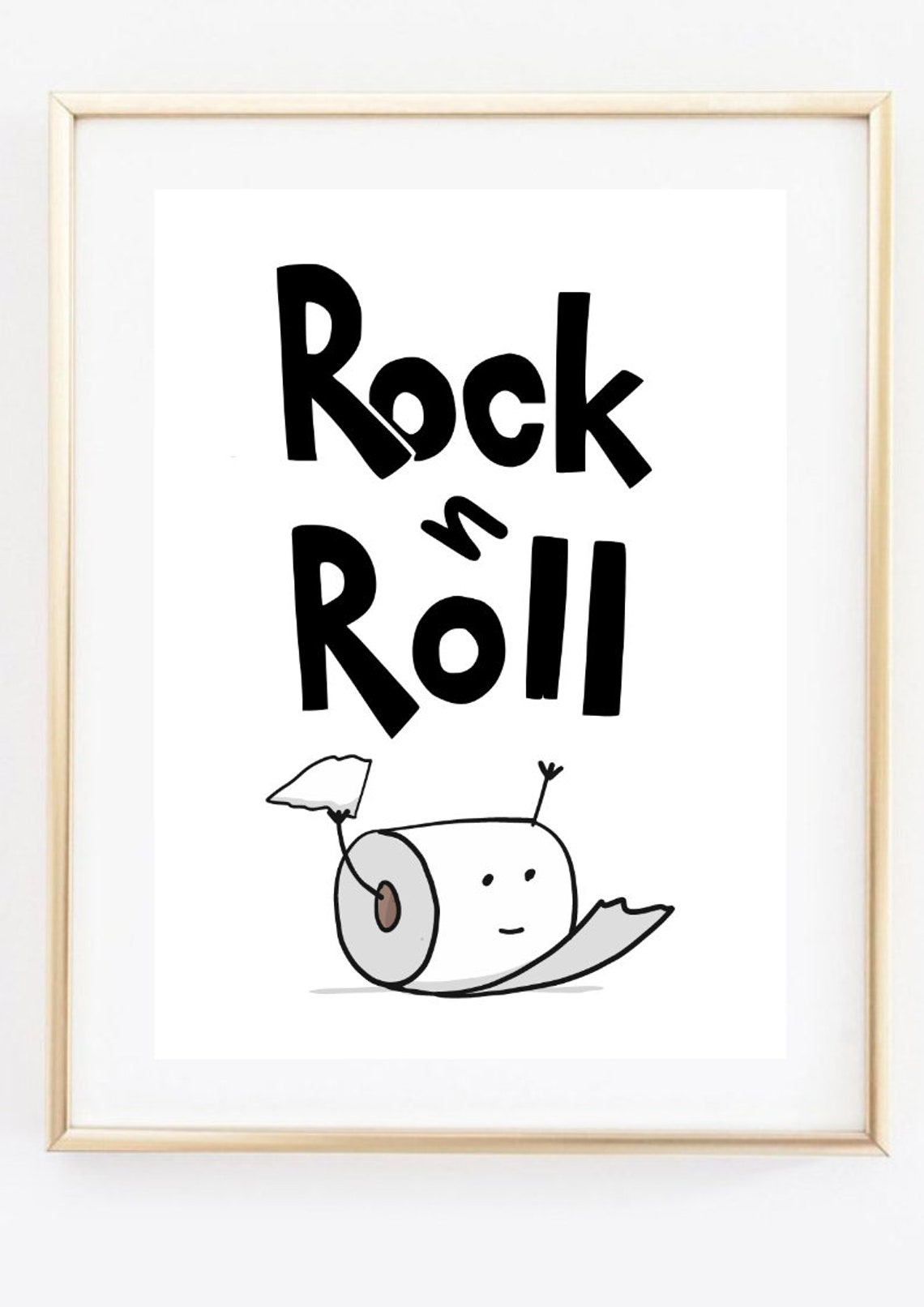 Din A4 Art Print Without Frame Toilet Paper Rock N Roll Toilet Toilet Bathroom Guest Toilet Funny Photo Picture Print Poster Picture - Image 3