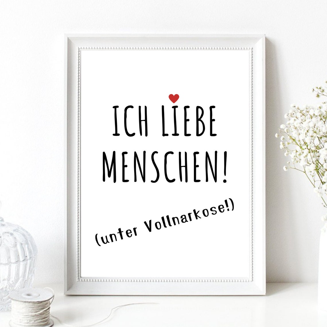 Art Print Din A4 Saying I Love People Under General Anesthesia Medicine Anesthesia Anesthesia Anesthetist Gift Poster Without Frame - Image 3