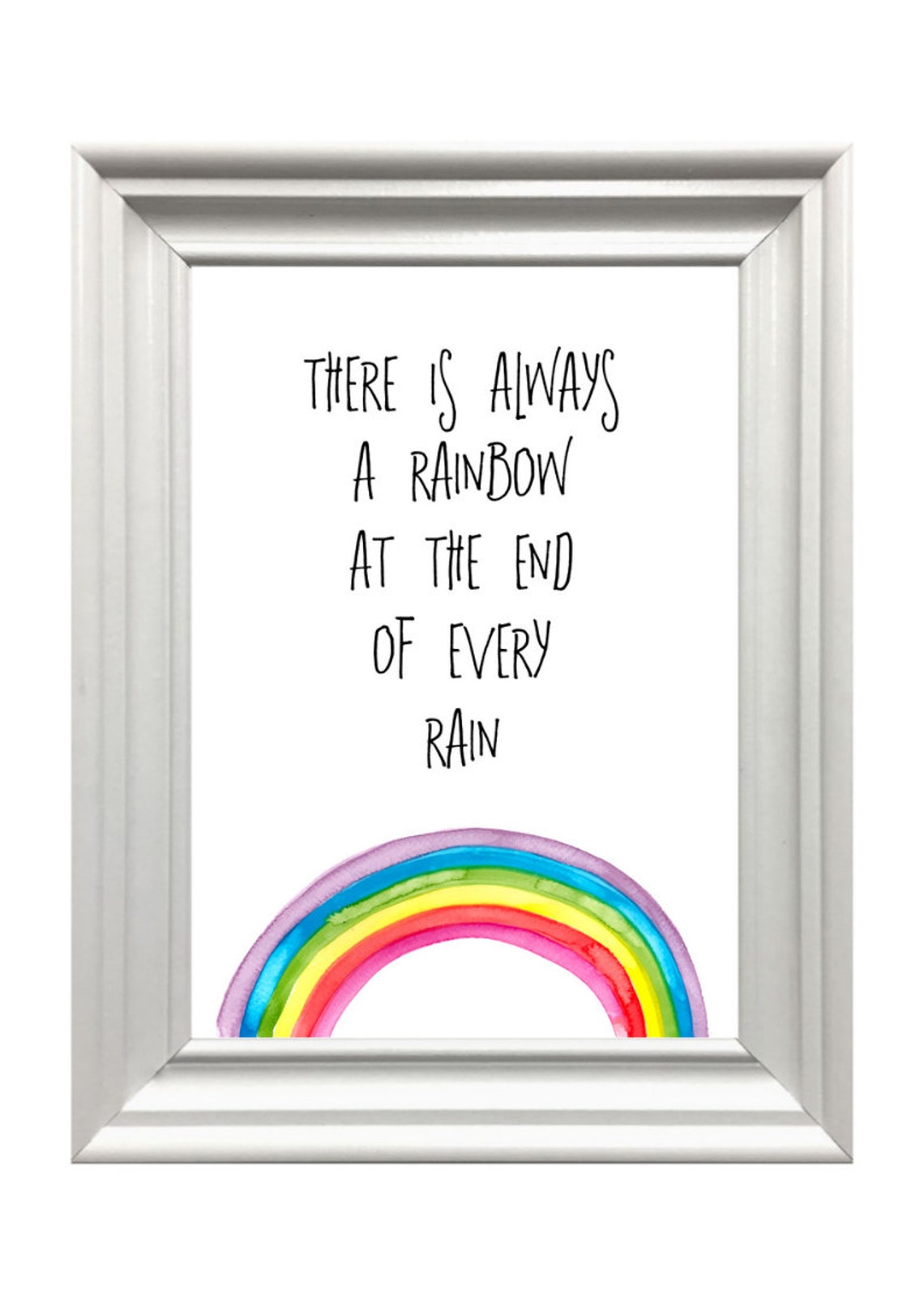 There Is Always A Rainbow Quote Watercolor Kids Nursery Wall Art - Image 3