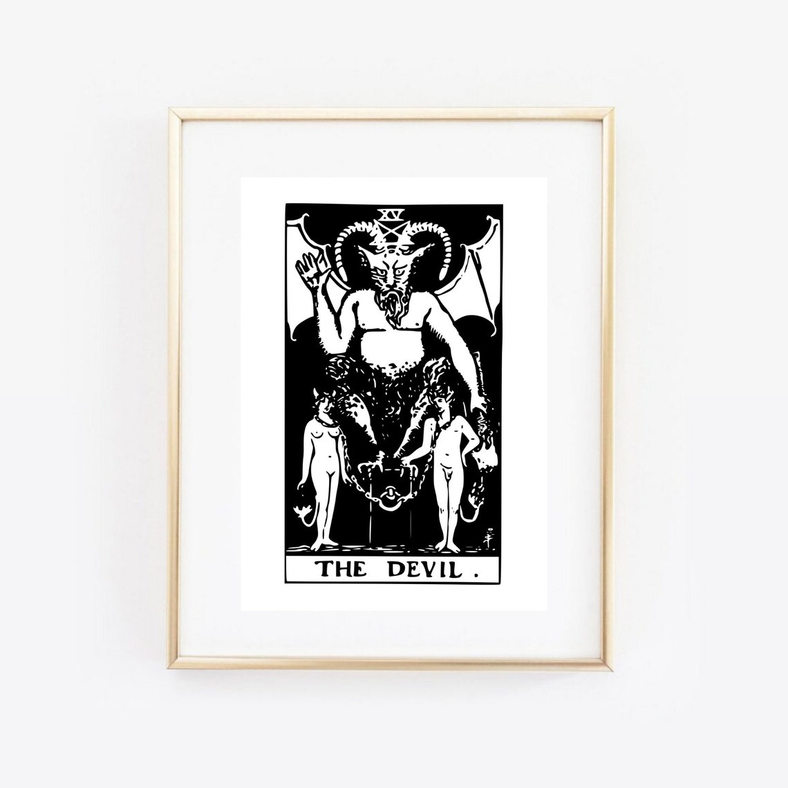 The Devil Tarot Card XV Rider Waite Gothic Occult Dark Art Poster - Image 2