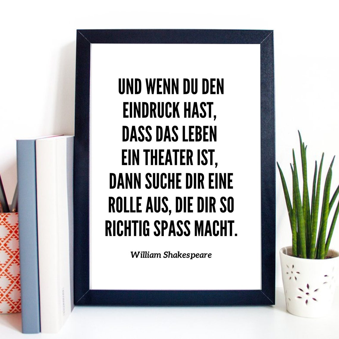 William Shakespeare Theater of Life German Quote Typography Poster