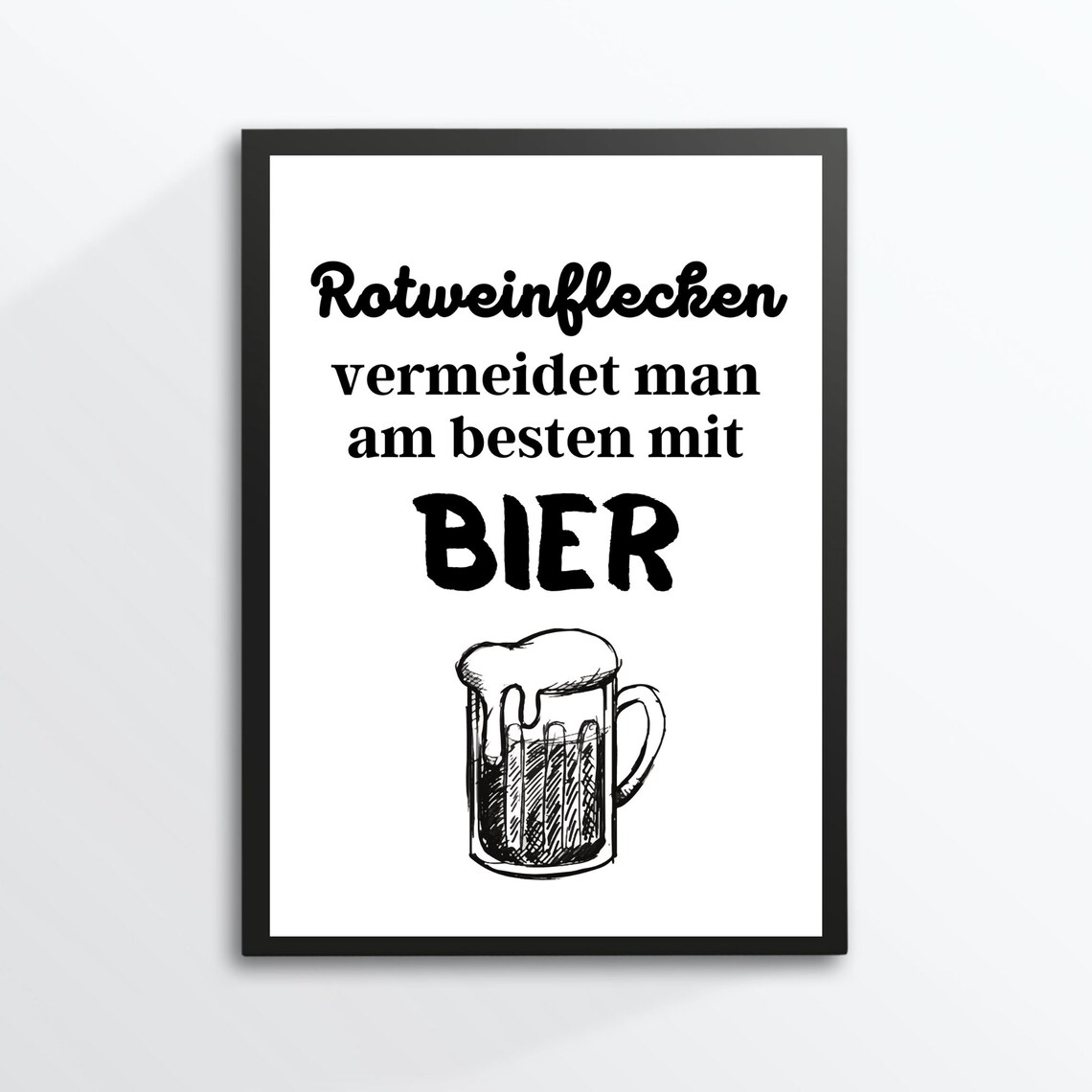 Funny Beer Quote German Bar Saying Kitchen Typography Humor Wall Art Poster