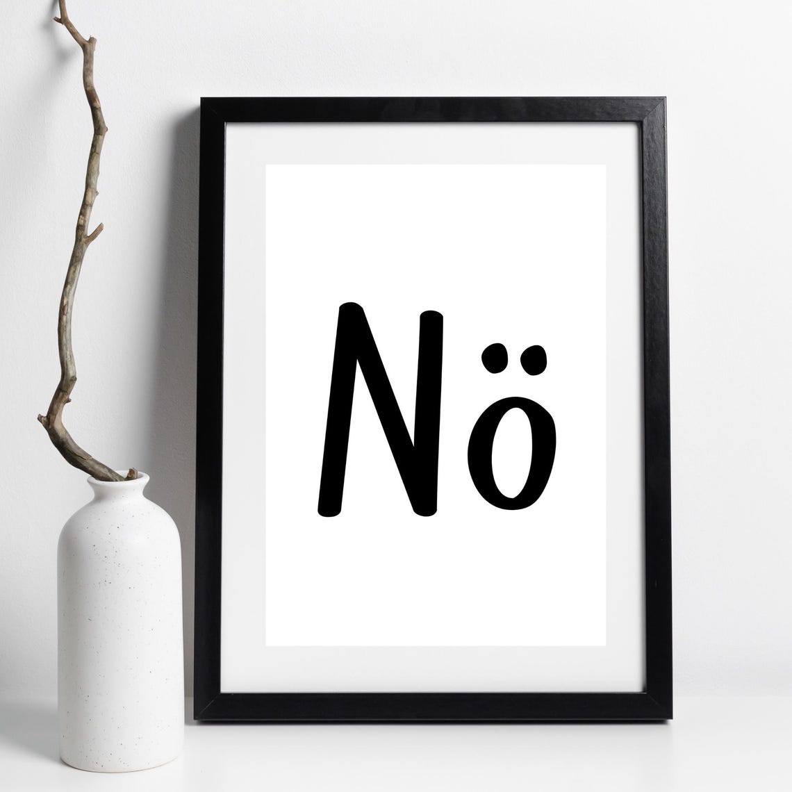Noe German Funny Office Quote Minimalist Typography Wall Art