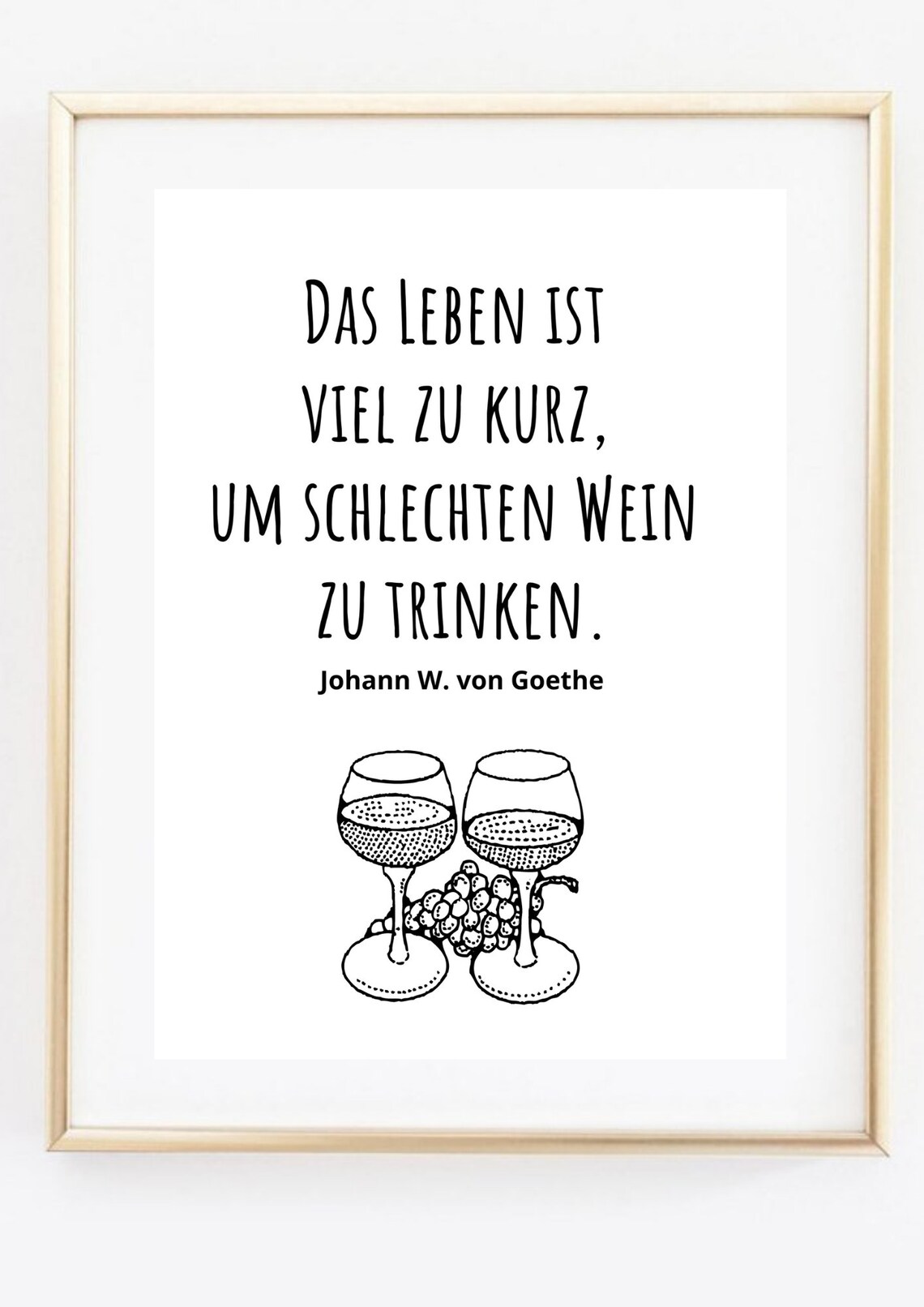 Wine Quote Poster German Goethe Quote Typography Kitchen Wall Art Print - Image 2