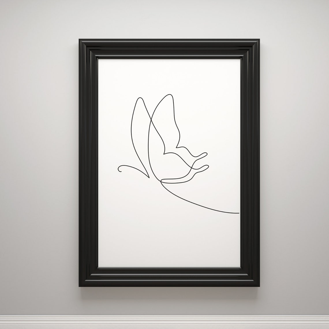 Din A4 Art Print Without Frame Butterfly Moth Minimalism Lines Drawing Print Poster Picture - Image 2