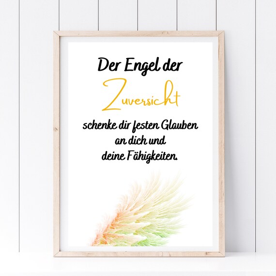 Din A4 Art Print Without Frame The Angel Of Confidence Guardian Angel Blessing Success Hope Faith Gift Poster Print Image