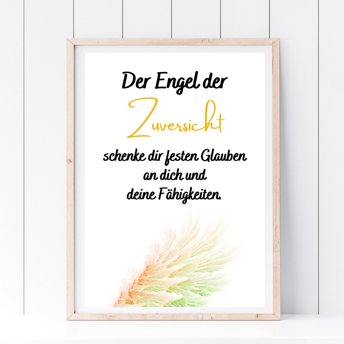 Angel Of Confidence German Blessing Pastel Wing Inspirational Gift Poster