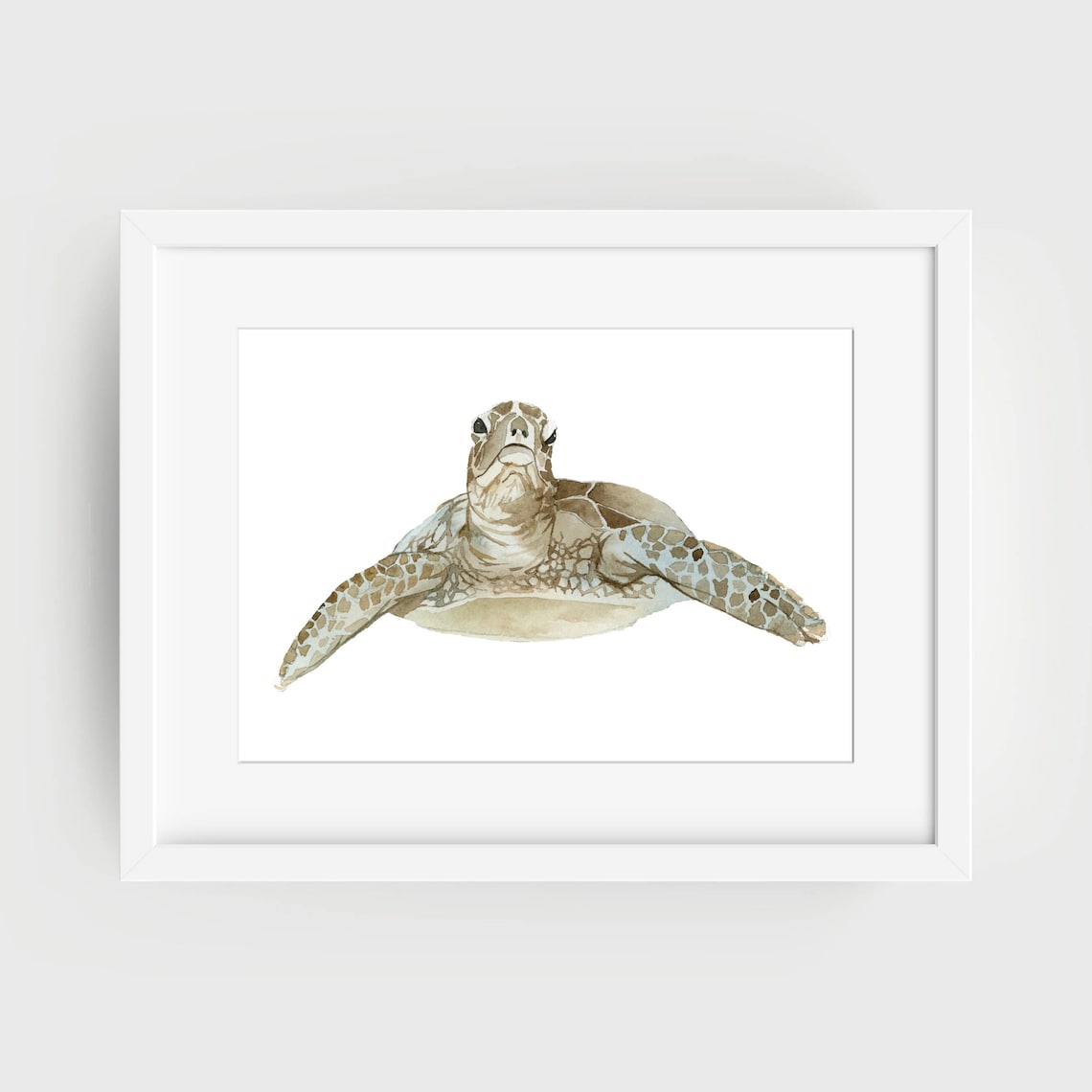 Sea Turtle Swimming Watercolor Ocean Marine Animal Art Print - Image 2