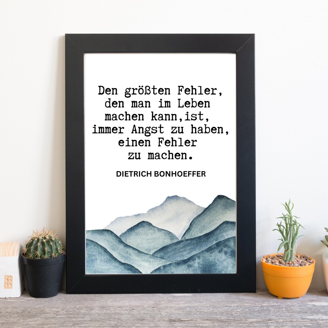 Bonhoeffer Quote Fear of Mistakes German Typography Wall Art Print - Image 3