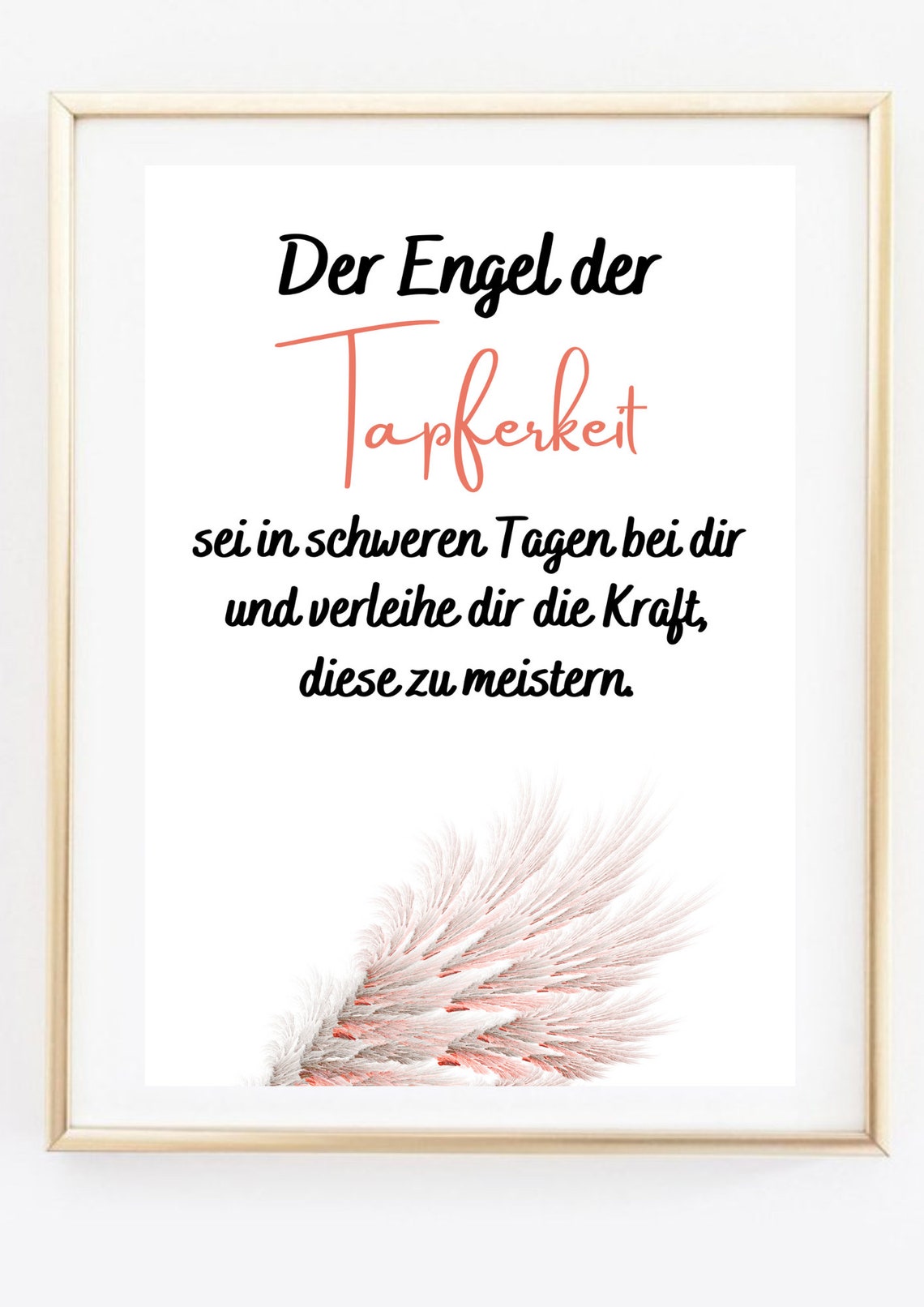 Angel Of Bravery German Blessing Strength Courage Wall Art Poster - Image 2