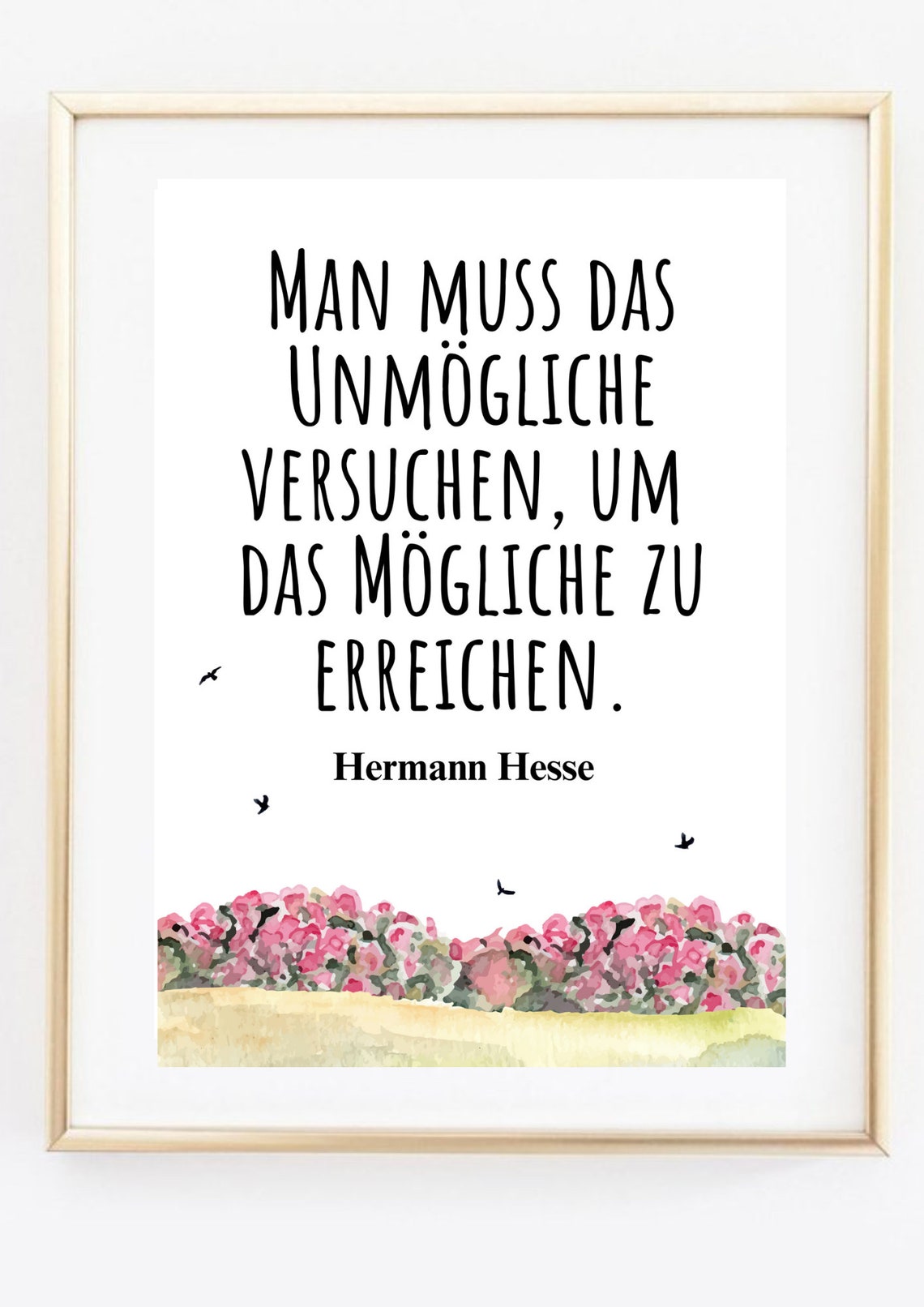 Hermann Hesse Impossible Quote Motivational Saying Typography Poster - Image 3